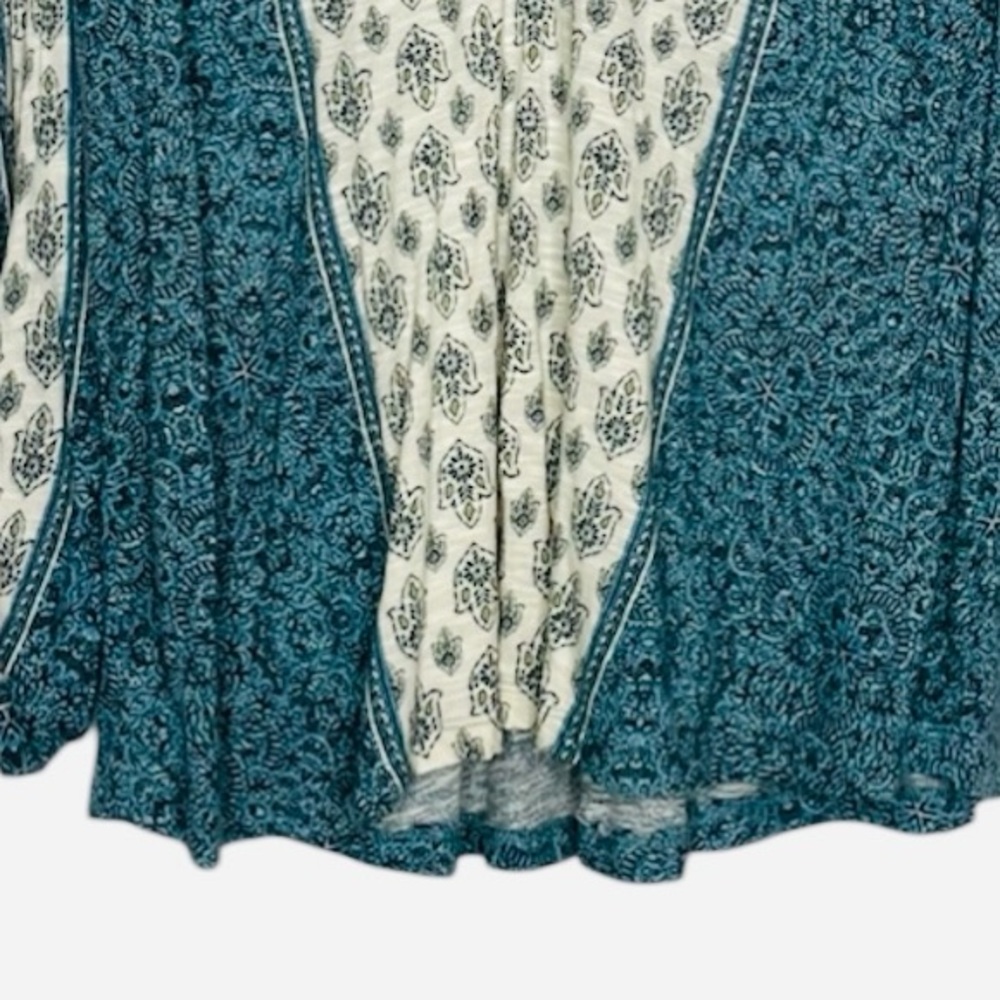 Style & Co. Woman cream & green paisley-print henley blouse long sleeves Size 2X - Picture 13 of 16